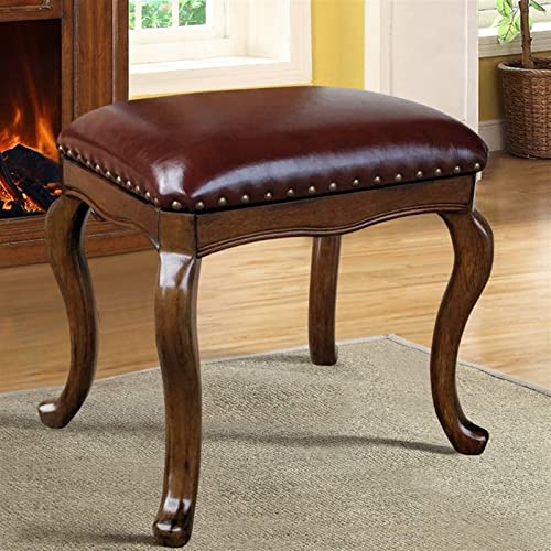 Vanity Stool Bedroom Vanity Chair Upholstered Seat Vanity Benches Dressing Stool Solid Wood Makeup Stool Simple Shoe Bench Bedroom Leather Stool Fashion Dressing Chair