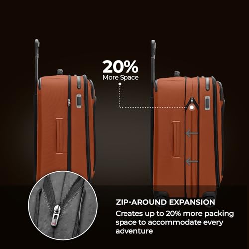 Briggs & Riley Domestic 22" Carry On Expandable Spinner - Luggage for Travel, Suitcases with Wheels, Softside Rolling Bag for Men & Women, Self-Repairing Zipper - ZDX Collection, Black