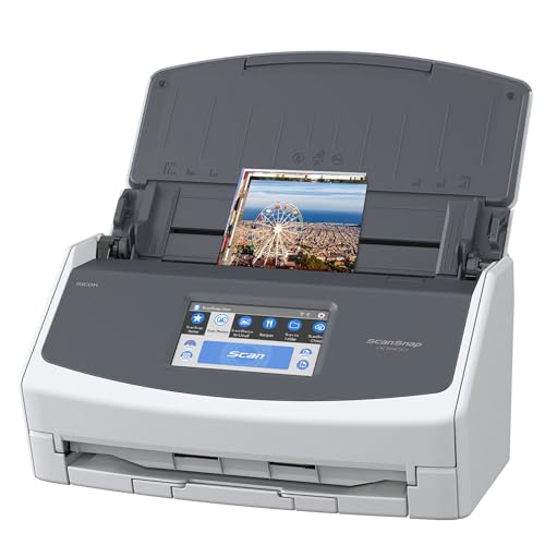 ScanSnap iX2500 Wireless or USB High-Speed Cloud Enabled Document, Photo & Receipt Scanner with Large Touchscreen and 100 Page Auto Document Feeder for Mac or PC, White