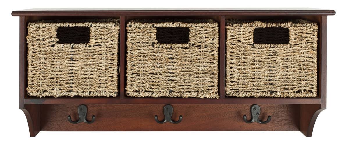 Safavieh Finley Cherry Hanging 3 Basket Wall Rack