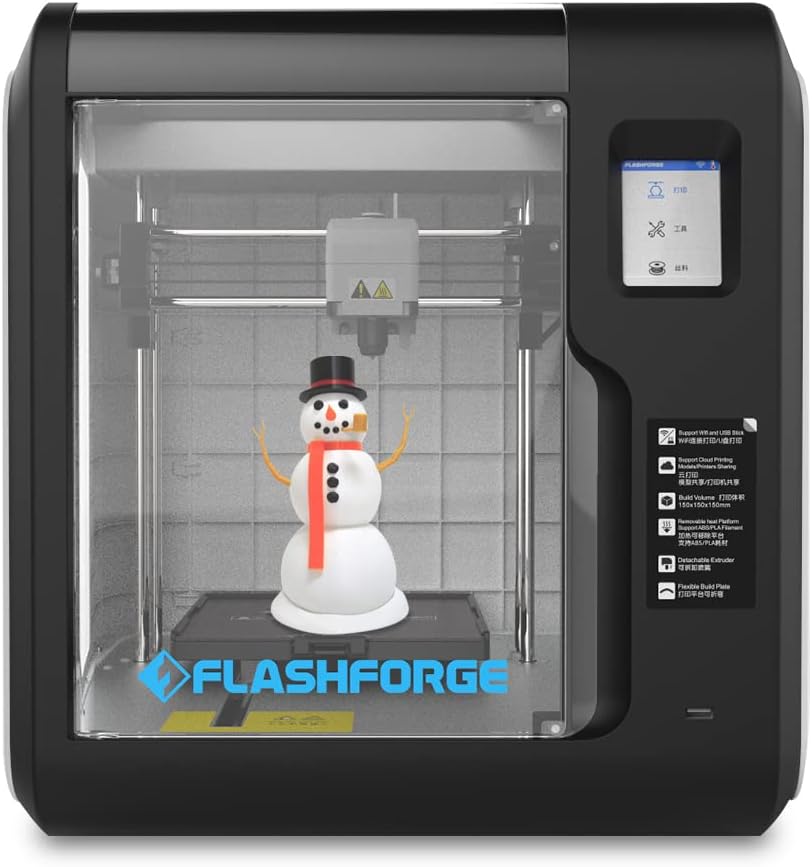 FlashForge Adventurer 3 3D Printer Leveling-Free with Quick Removable Nozzle and Heating Bed, Built-in HD Camera, Wi-Fi Cloud Printing