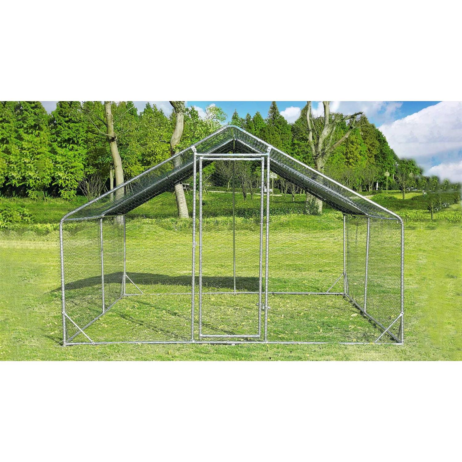 Tolead Large Metal Chicken Coop Upgrade Tri-Supporting Wire Mesh Chicken Run with Water-Resident - Pet Supplies online store