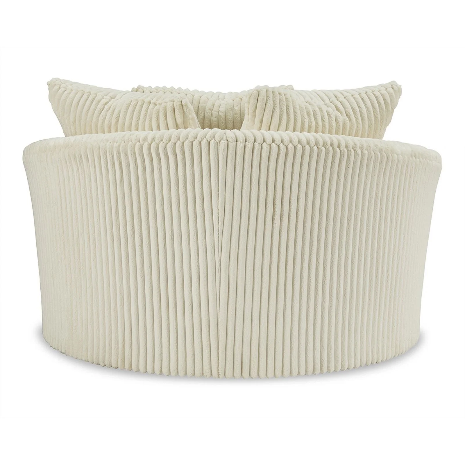 Ashley Furniture Lindyn Oversized Swivel Fabric Accent Chair in Ivory