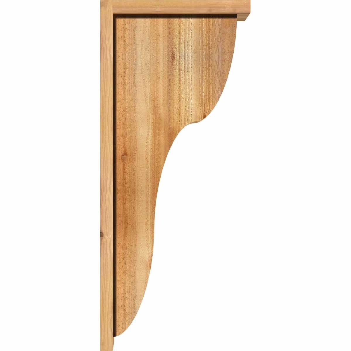 Ekena Millwork COR08X10X26CAR01RWR 8x22W x 10x22D x 26x22H Carmel Rough Sawn Corbel w/Backplate, Western Red Cedar