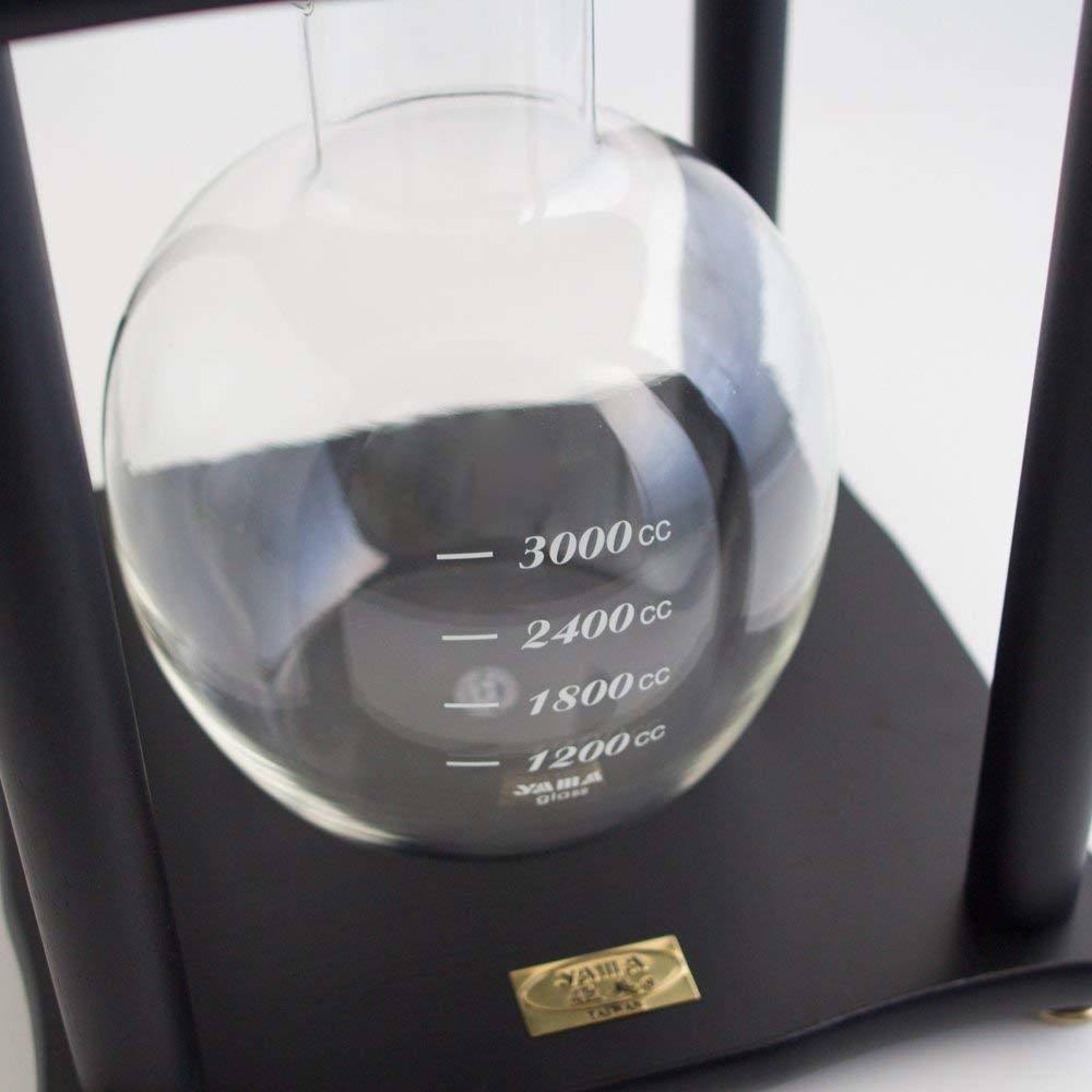 Yama Glass 25 Cup Cold Drip Maker Straight Black Wood Frame