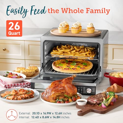 COSORI 13-in-1 26-Quart Ceramic Air Fryer Toaster Oven Combo+ COSORI Splatter Guard, Keep Your Oven Clean from Oil & Smoke