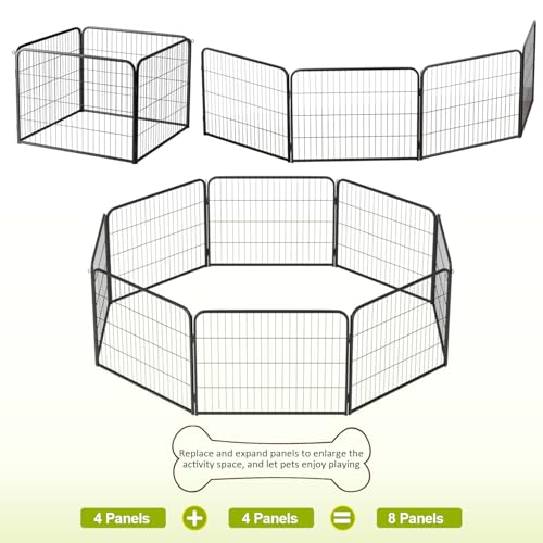 BestPet Dog Playpen Indoor 40 inch 16 Panels Metal Dog Pen Pet Dog Fence Outdoor Exercise Pen with Doors,Pet Puppy Playpen for RV Camping Yard, Black