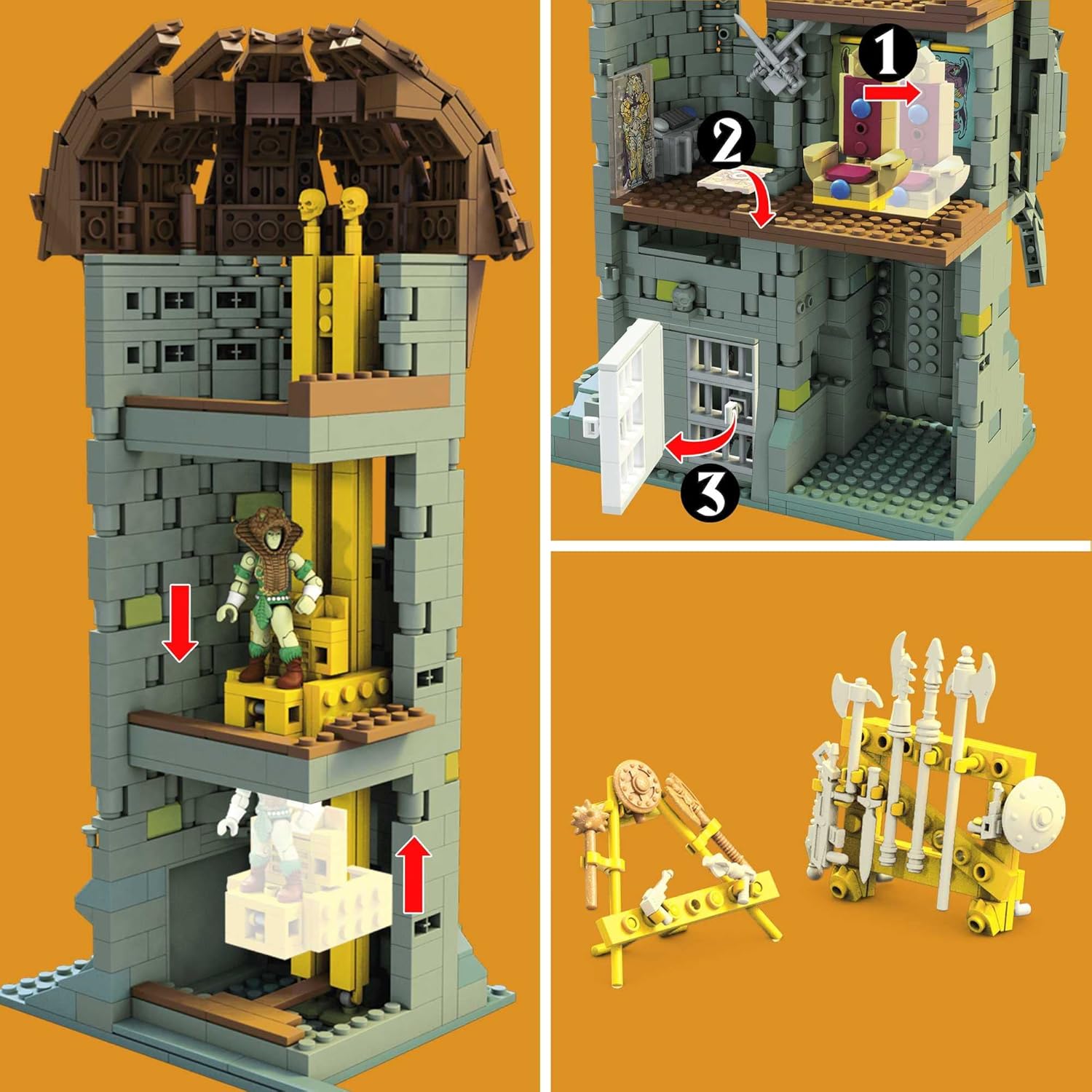 ​MEGA Masters of the Universe Castle Grayskull MOTU Construction Set, Building Toys for Boys [Amazon Exclusive]