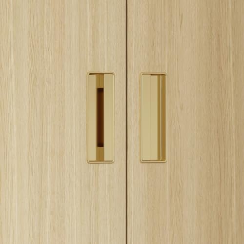 Homsee 82.7" H Modern Armoire Wardrobe Closet with 8 Doors and 2 Drawers, Clothing Storage Cabinet with 3-Tier Shelves and Hanging Rod for Bedroom, Light Brown Wood Grain