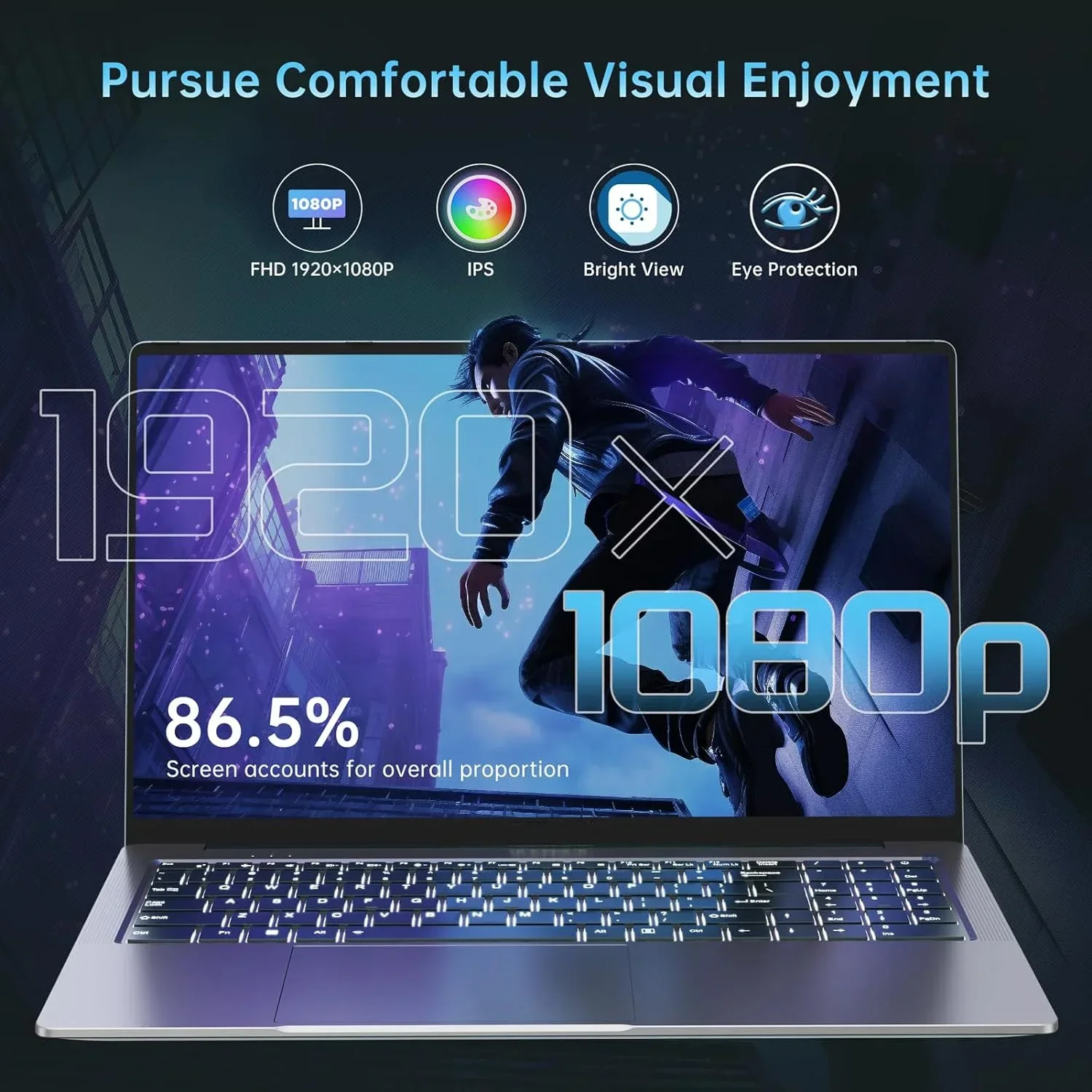 Laptop ,Gaming Laptop 15.6 FHD , AMD Ryzen 7 5825U, 32GB RAM, 1TB SSD, Windows 11PRO, Graphite, Backlit KB, Gray