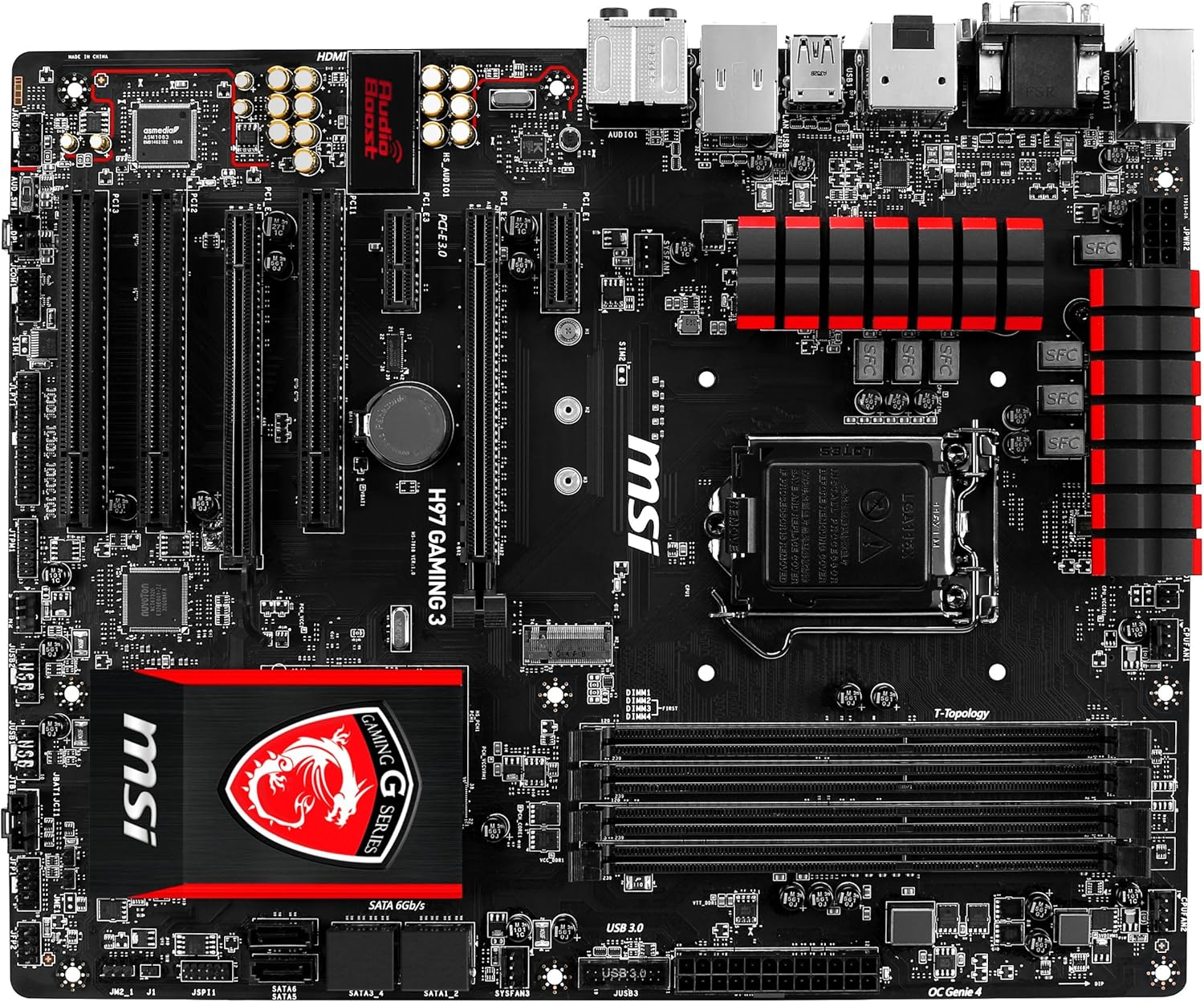 MSI ATX DDR3 2600 LGA 1150 Motherboards H97 Gaming 3