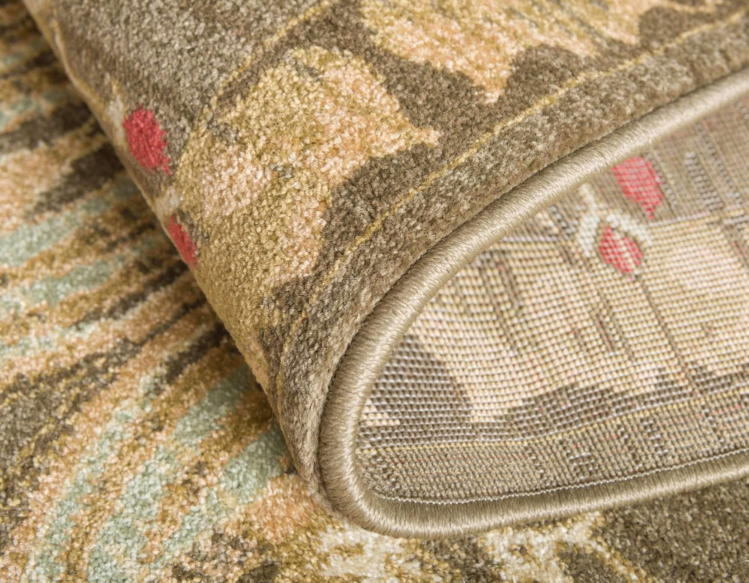 Unique Loom Edinburgh Collection Area Rug - Canmore (10' 6" x 16' 5" Rectangle, Brown/ Light Blue)