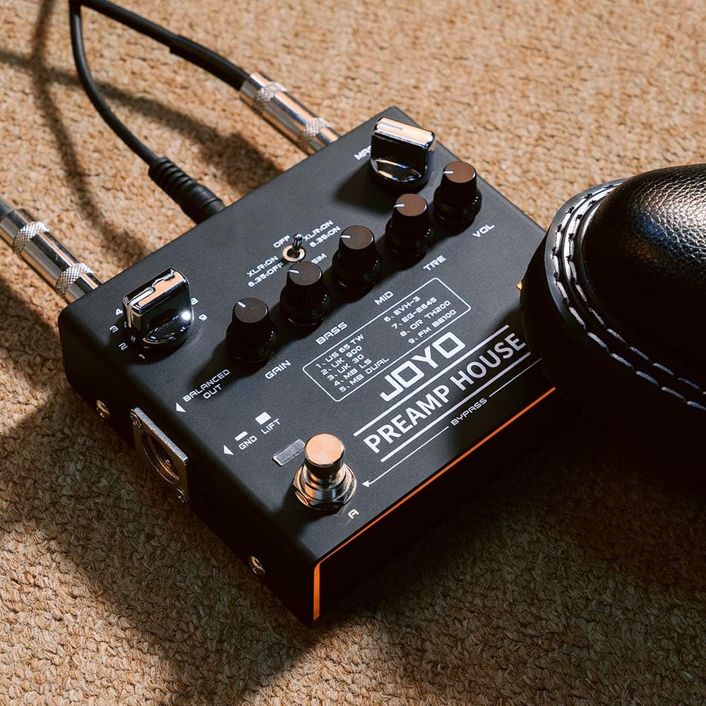 JOYO Preamp House R-15 R Series Dual Channel Cabinet Simulator Pedal with Clean and Distortion for Electric Guitar Effect (R-15)