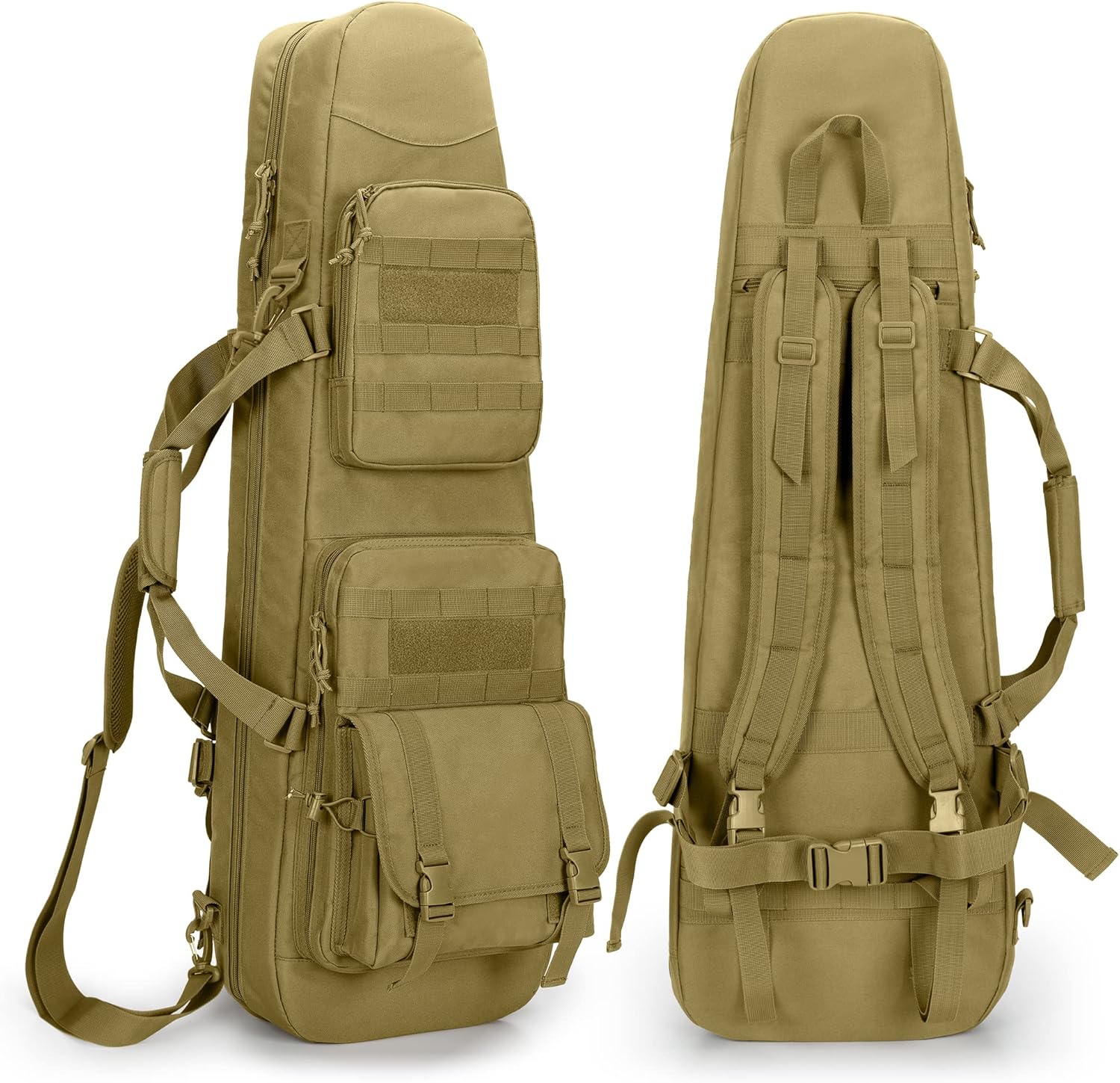 DSLEAF 36” Long Soft Rifle Case, Tactical Double Rifle Backpack & Padded Rifle Bag Perfect for Hunting and Shooting