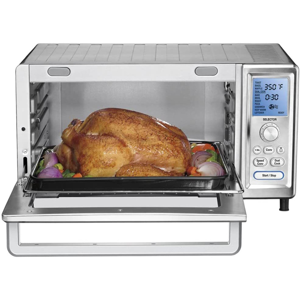 Cuisinart TOB-260N1 Chef's Convection Toaster Oven, Stainless Steel Bundle with Cuisinart Classic Nonstick Edge 6" Chef's Knife Black and Cuisinart 3D City Collection Rome Cutting Board