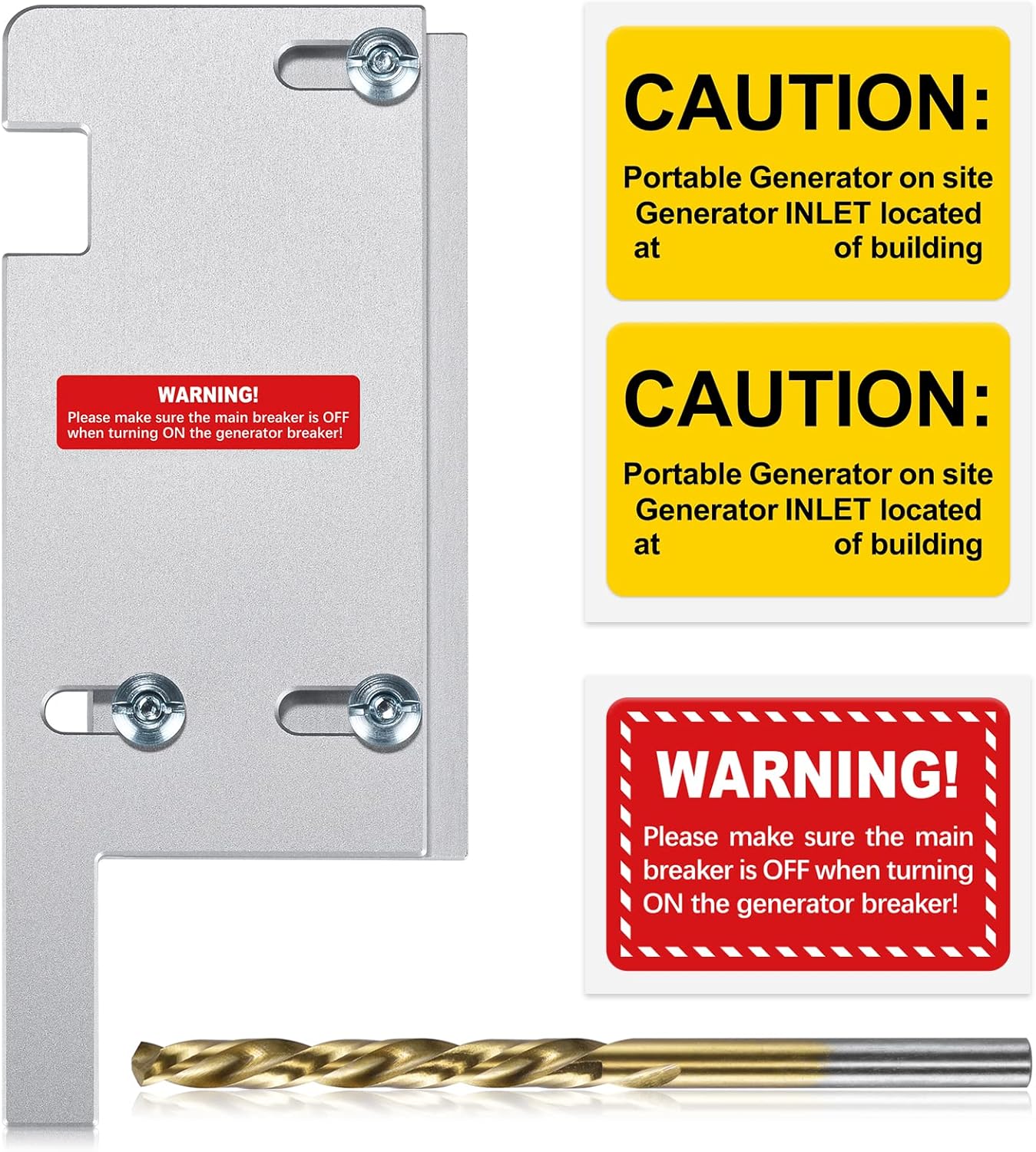 LATING Generator Interlock Kit for Square D Vertical 150 or 200 Amp Main Panels with 3 1/4 to 4 Inches Spacing - Anodized, Silver