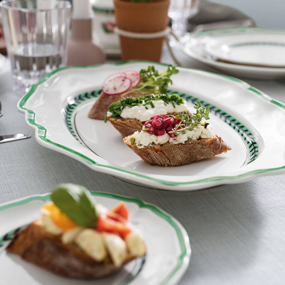 Villeroy u0026 Boch French Garden Green Line Oval Platter