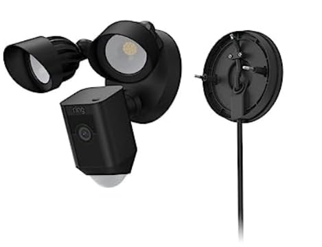 Ring Floodlight Cam Wired Plus with motion-activated 1080p HD video, Black (2021 release)
