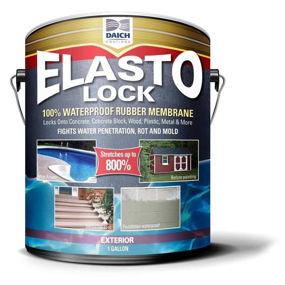 ElastoLock 1 gal. Gray Exterior Damp-proof Rubber Membrane Coating and Waterproofer - Shop Hardware Tools Online Store