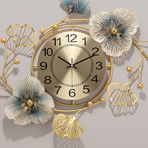 Large Wall Clocks for Living Room Decor, 62 Inch Modern Wall Clock Decorative Ginkgo Leaf Design Silent Bedroom Wall Clock Non Ticking ﻿