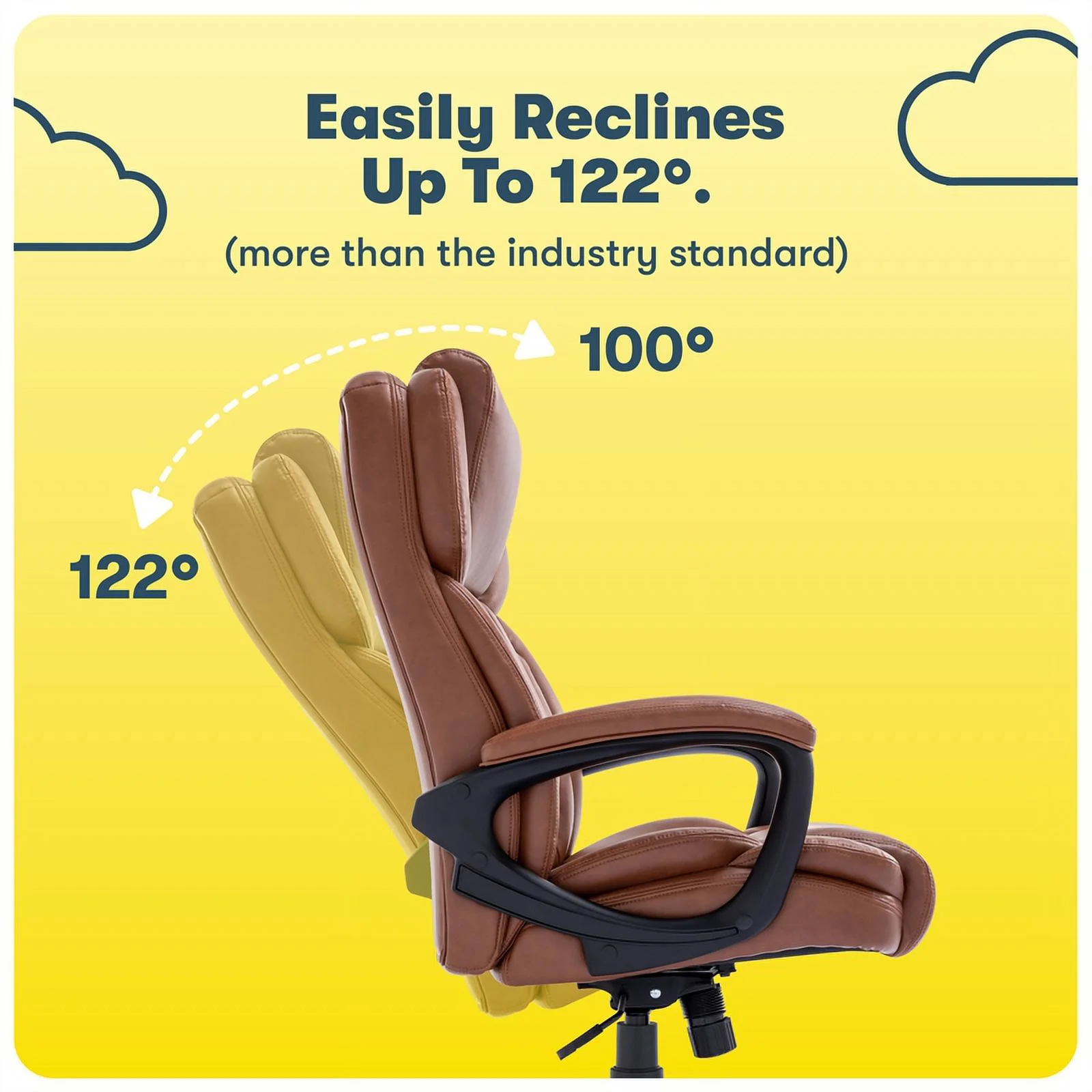 Serta Garret Executive Office Chair Cognac Bonded Leather