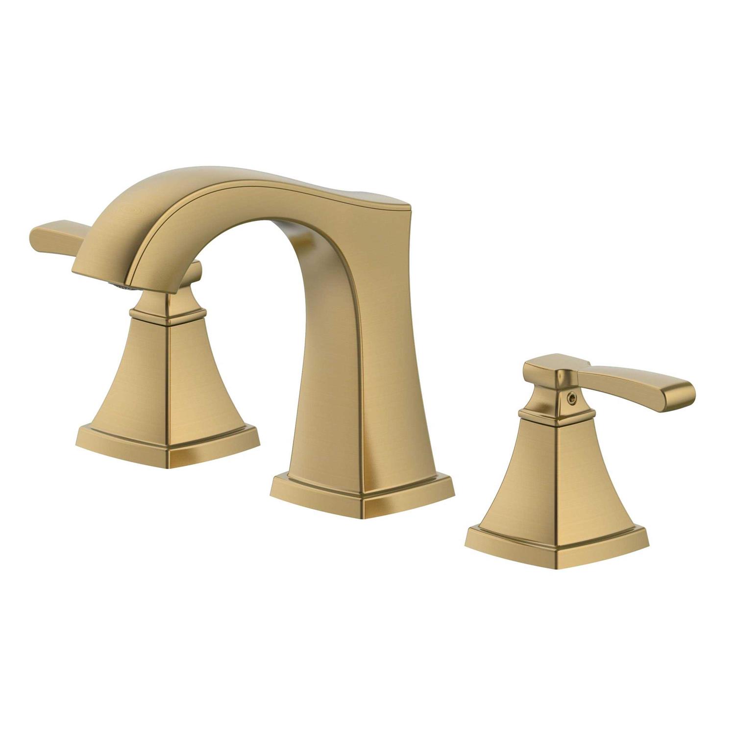 allen + roth Chesler Brushed Gold Widespread 2-Handle WaterSense Bathroom Sink Faucet with Drain 67124W-614408 - Shop Hardware Tools Online Store