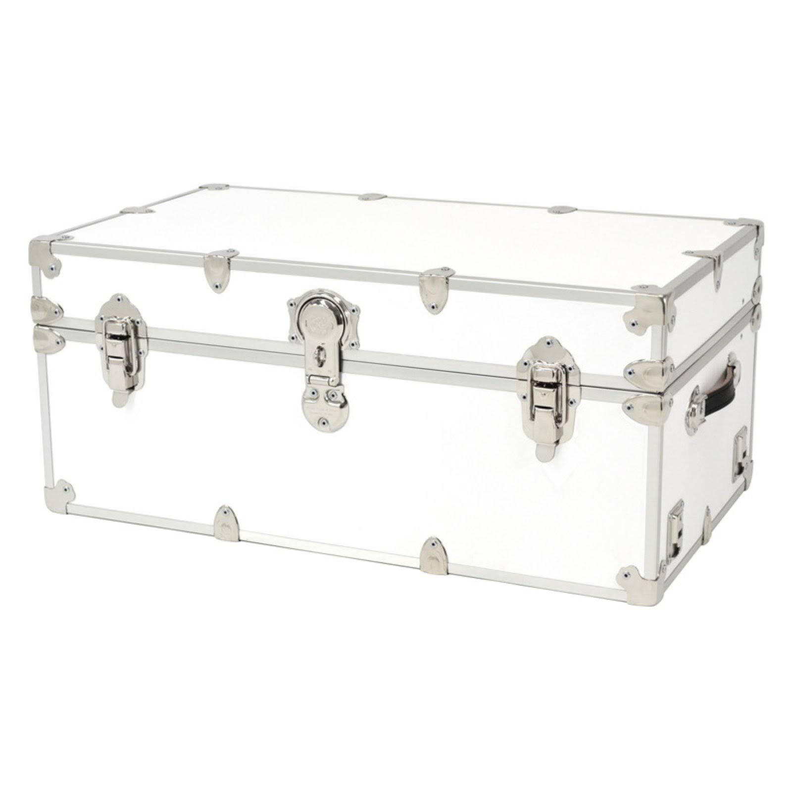 Artisans Domestic Heirloom Armor Birch Storage Box- Wood Trunk for Home Decor in White Finish