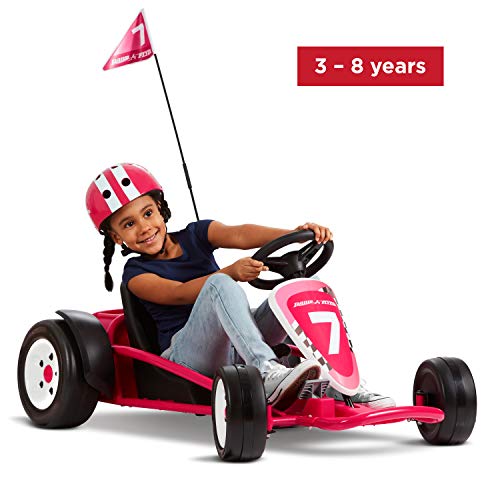 Radio Flyer 36V Battery-Powered Kids Electric Go-Kart with Adjustable Seat, Rubber Wheels, Grey