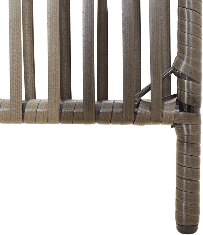 ** vidaXL Room Divider 4 Panels - Gray Poly Rattan Garden Screen - Privacy Partition - 77.2" x 70.9" - Indoor/Outdoor Use - Modern Line Weaving Design - Powder-Coated Steel Frame