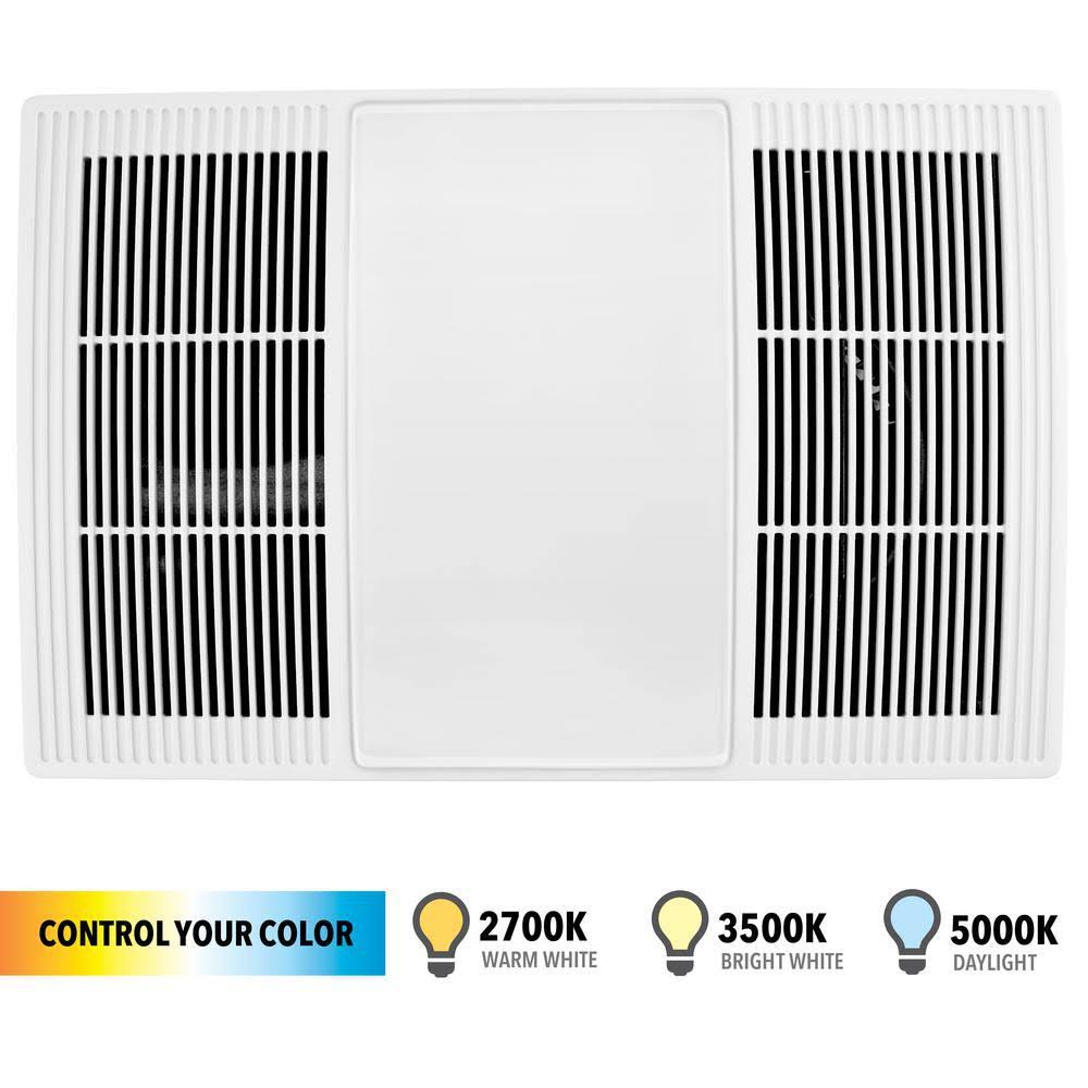 Broan-Nutone 100/110 CFM Size Heater Exhaust Cover Upgrade with Dimmable LED and Color Adjustable CCT Lighting