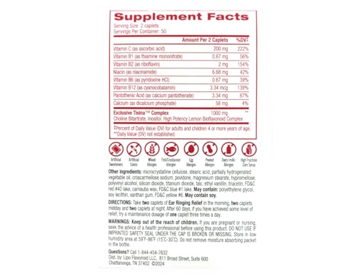 Lipo-Flavonoid Plus Ear Health Dietary Supplement Caplets 100 Count (Pack 5)