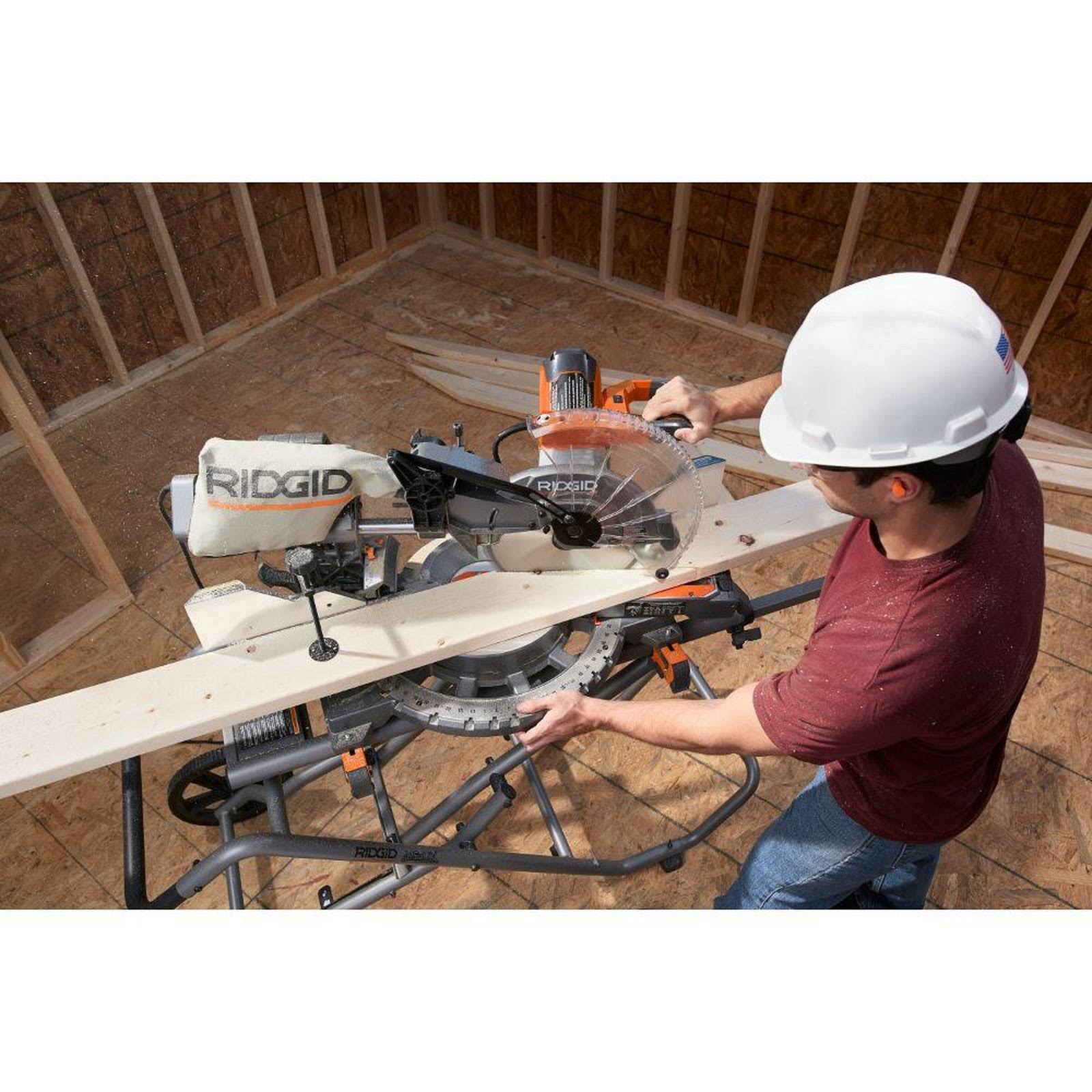 Ridgid 15 Amp Corded 12 in. Dual Bevel Sliding Miter Saw with 70 Miter Capacity