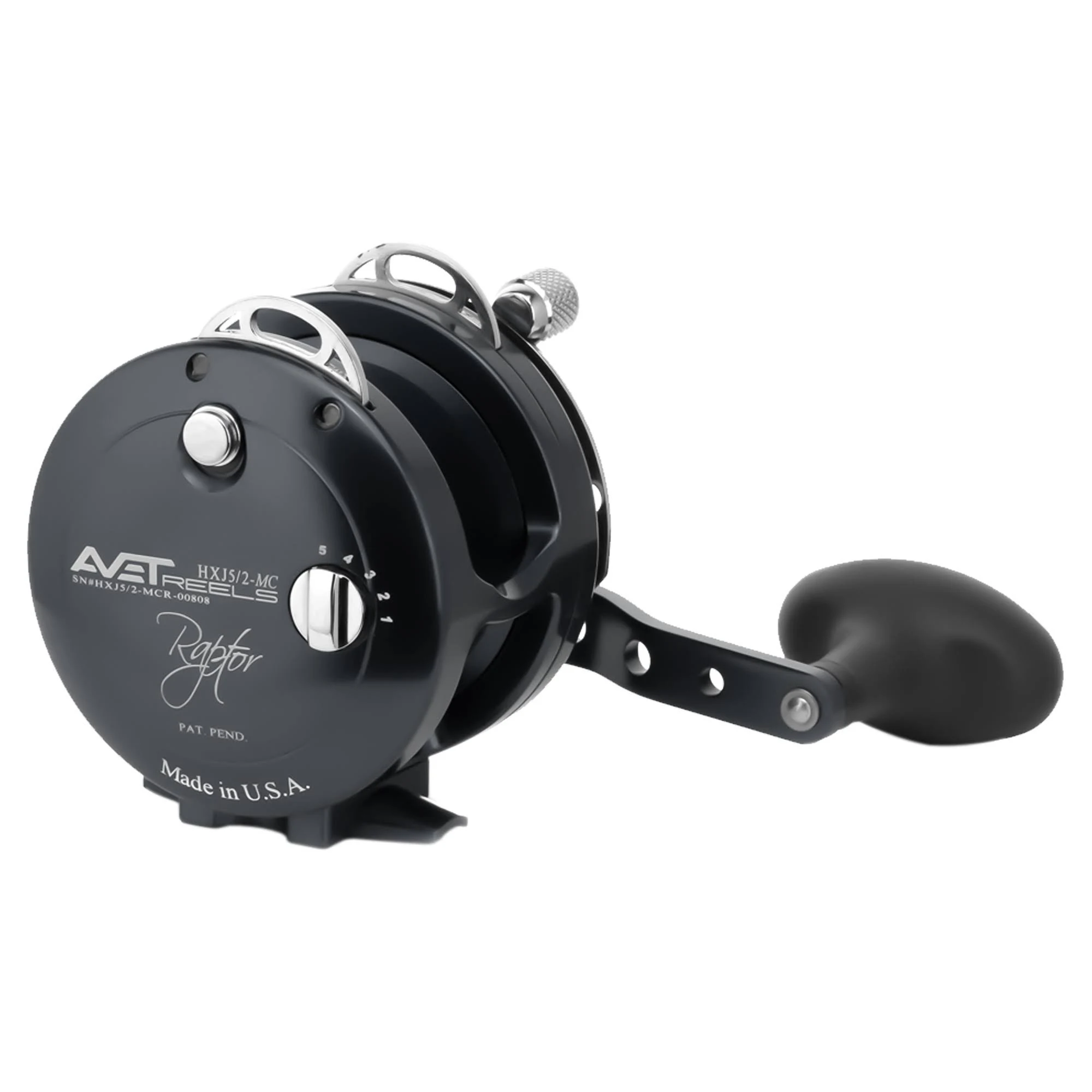 Avet HXJ 5/2 MC Raptor Two-Speed Lever Drag Casting Reel Black