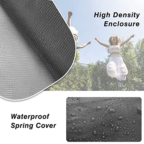 AOTOB 8FT 10FT 12FT 14 FT 15FT Trampoline with Safety Enclosure Net，Outdoor Trampoline with Basketball Hoop, Heavy Duty Jumping Mat and Spring Cover Padding for Kids and Adults, Storage Bag and Ladder