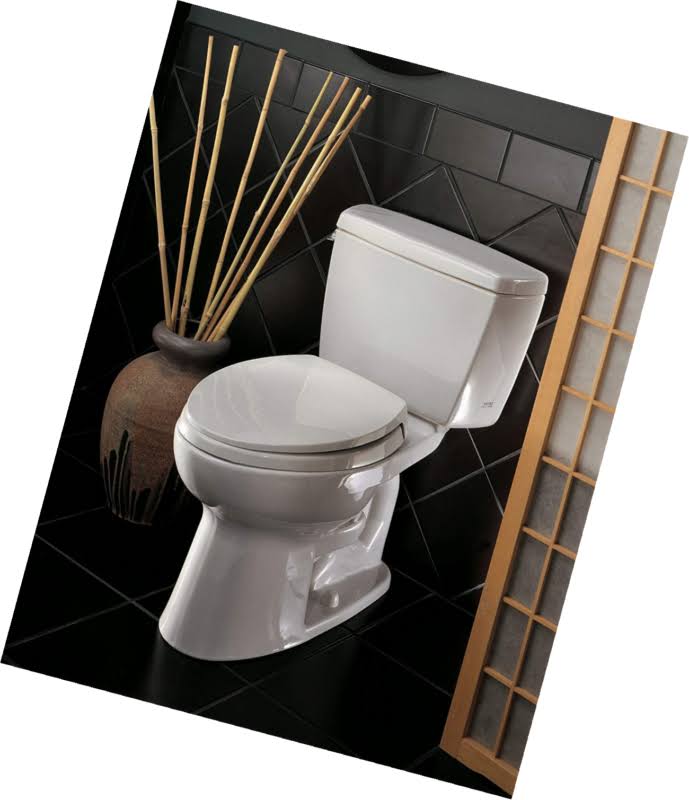 Toto Eco Drake Two Piece Elongated Toilet CST744E#01 Cotton