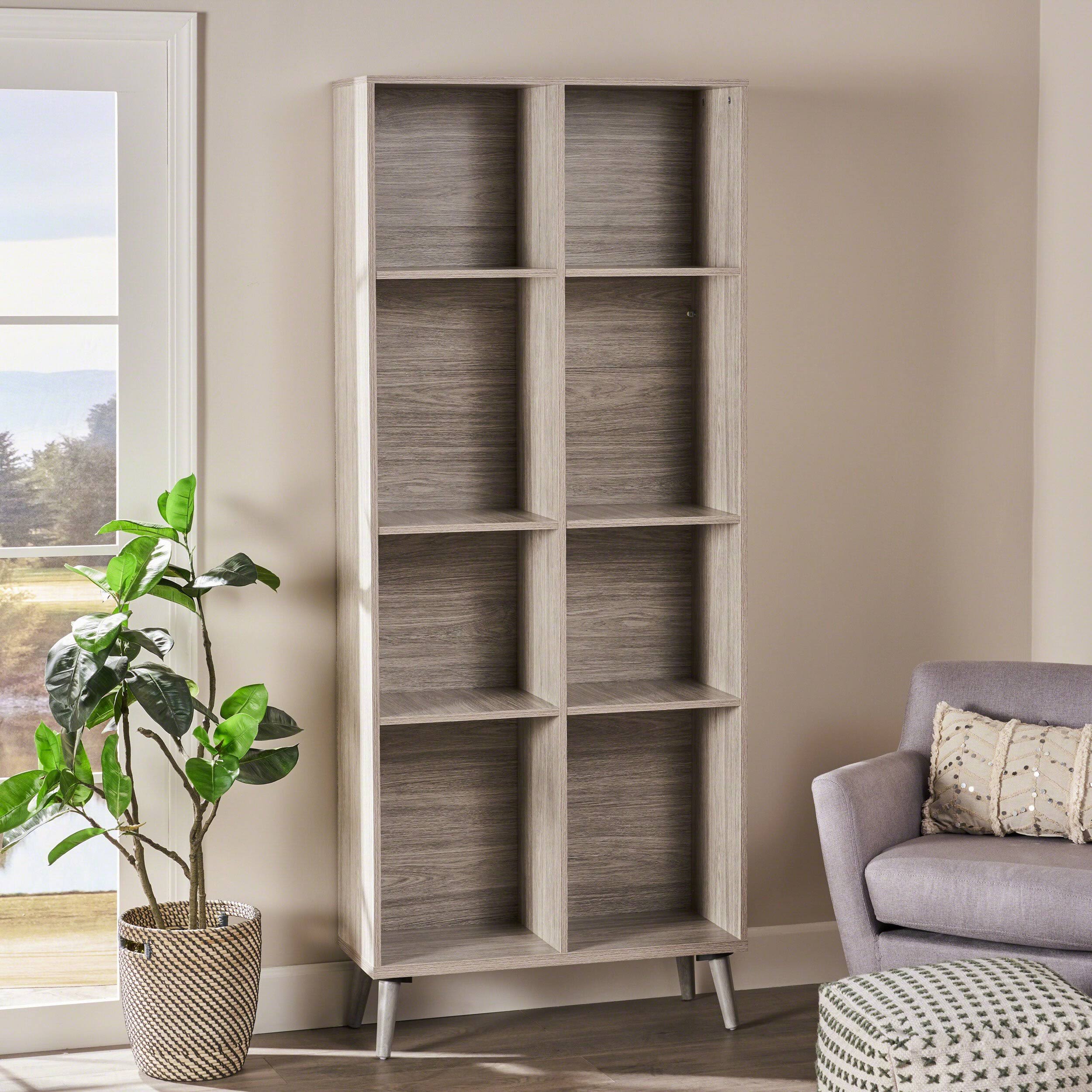 Eloise Mid Century Finished Faux Wood Bookcase - Wenge