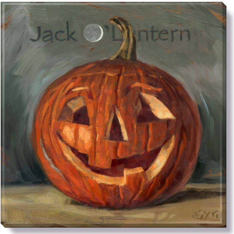 Sullivans Darren Gygi Jack O&Lantern Canvas, Museum Quality Giclee Print, Gallery Wrapped, Handcrafted in USA 20x22W Orange