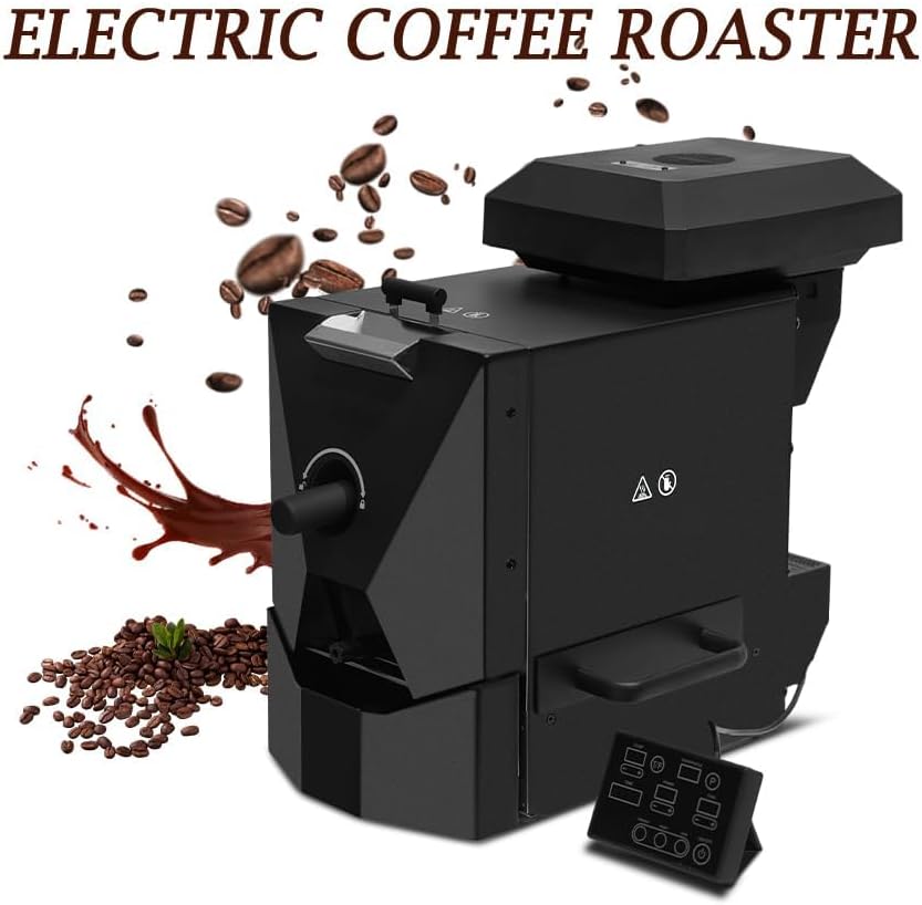 Electric Coffee Bean Roaster, Commercial Automatic Coffee Roaster, with 3 Baking Curve, with Smoke Filter, for Home, Commercial, Restaurant