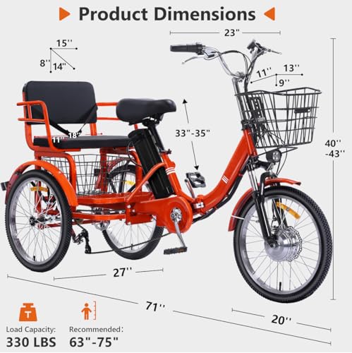 Adult Electric Tricycle Adult Tricycle 3 Wheel Bikes Adults Electric Three Wheel Bike