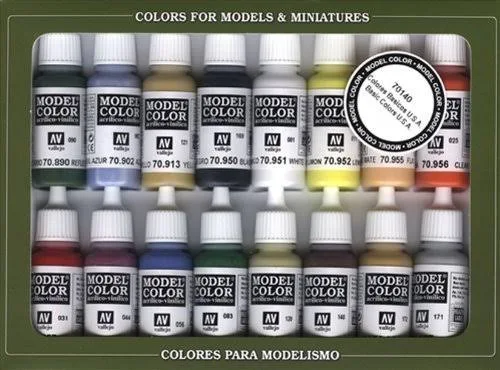 Vallejo Model Colour Basic Colors USA 16 Colour Acrylic Paint Set 70140