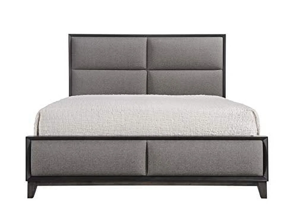 Kings Brand Furniture Sheldon 6-Piece King Size Gray Bedroom Set. Bed, Dresser, Mirror, Chest & 2 Nightstands