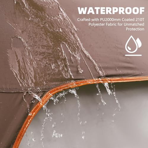 Camping Tent 6 Person Waterproof Windproof Pop-Up Family Tent with Top Rainfly, Mesh Windows, Double Layer, Carry Bag, Tents for Camping, Hiking, Sleepovers