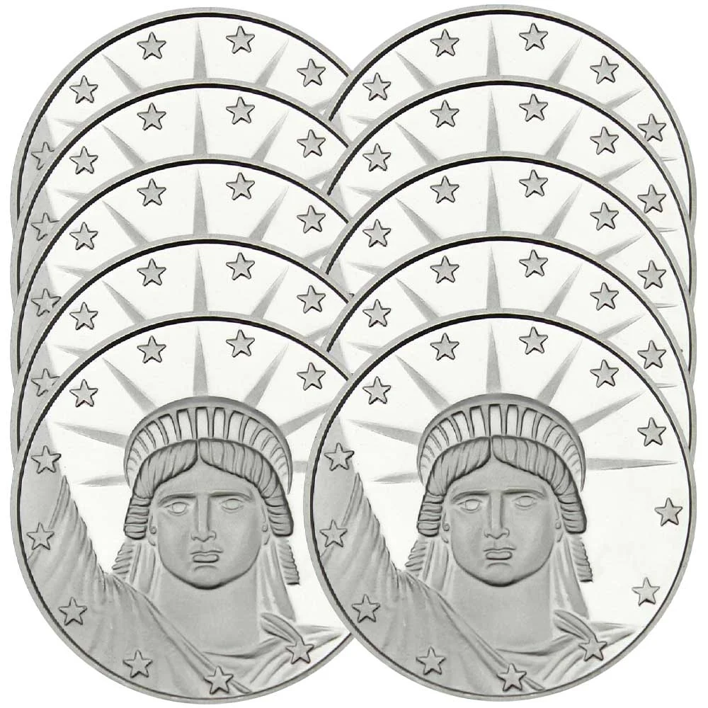 Lot of 10 - 1 Troy oz Lady Liberty  .999 Fine Round - Curated Treasures Market