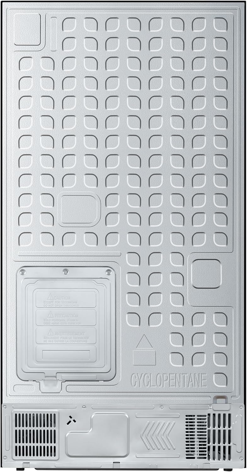 DE210FDBMDSS Refrigerator Built in with French Doors Adjustable Glass Shelves Dual Drawer Bottom Freezer with Ice Maker, LED Interior Light and Stainless Steel Exterior, 36-Inch, Metallic