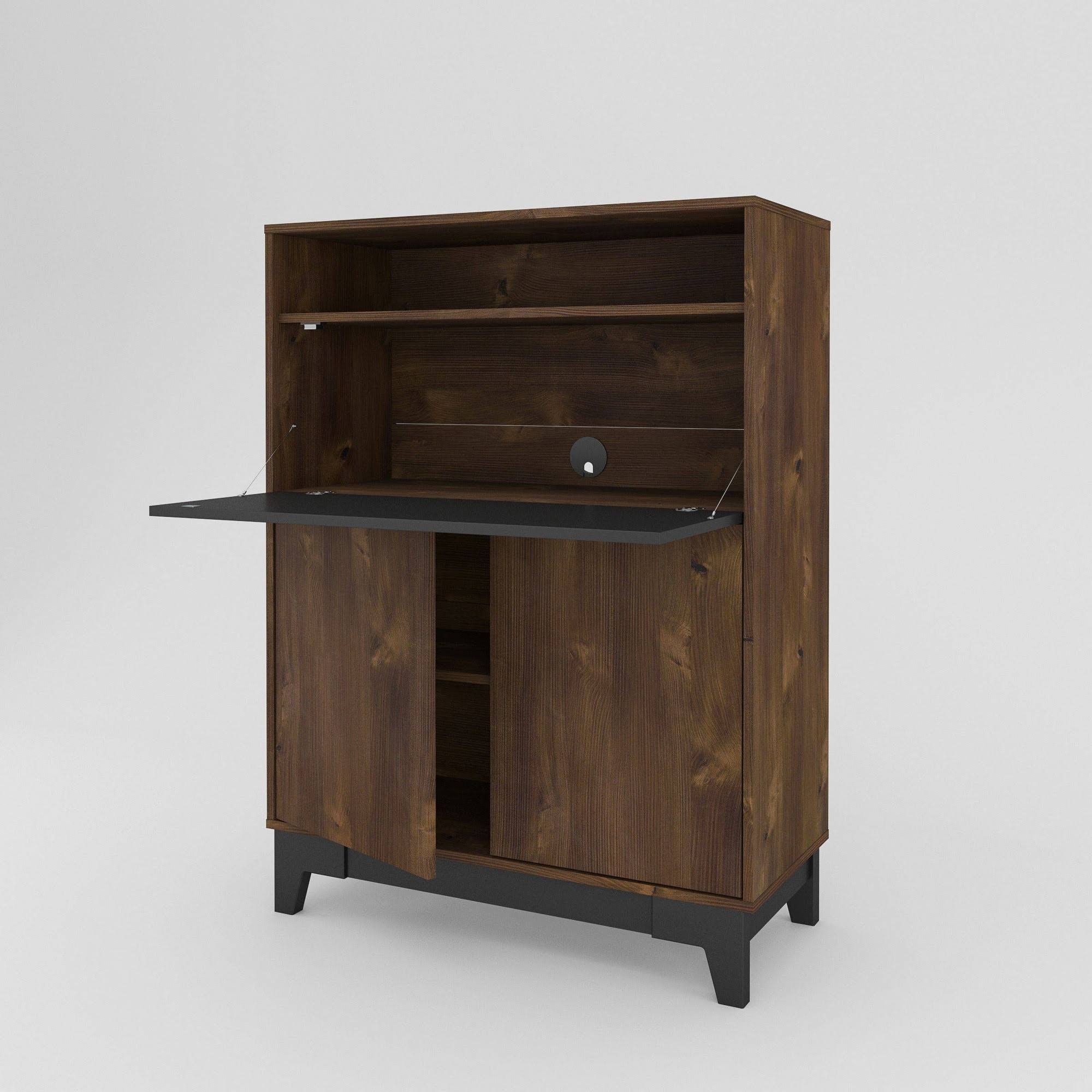 Nexera 402699 Boss Secretary Desk Truffle u0026 Black