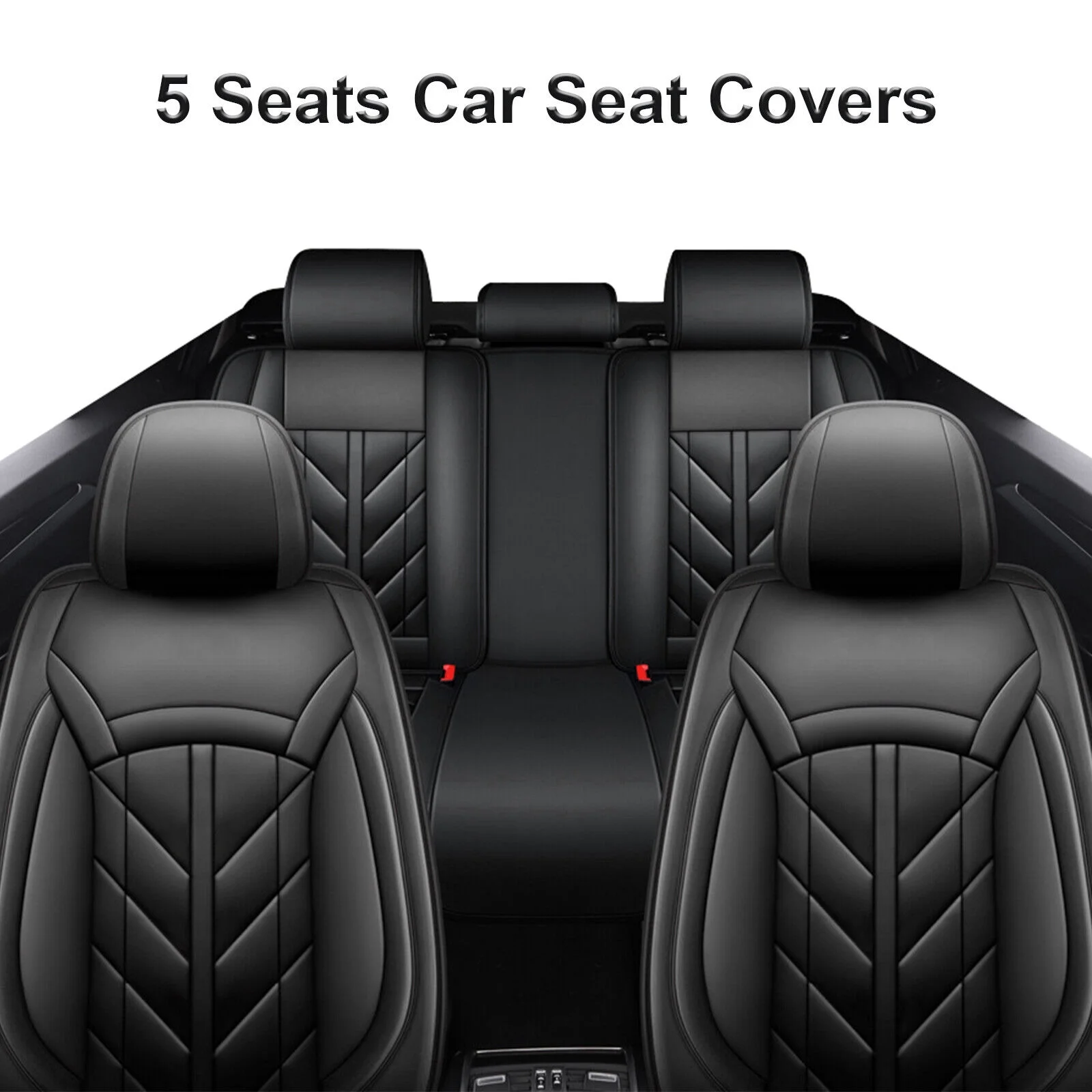 For Honda Car Seat Cover 5 Seats Full Set, Durable Waterproof Seat Protector, Pu Leather Seat Cushion Cover for CR-V/ Civic/ Insight/ Accord/ Crosstour Black - Curated Treasures Market