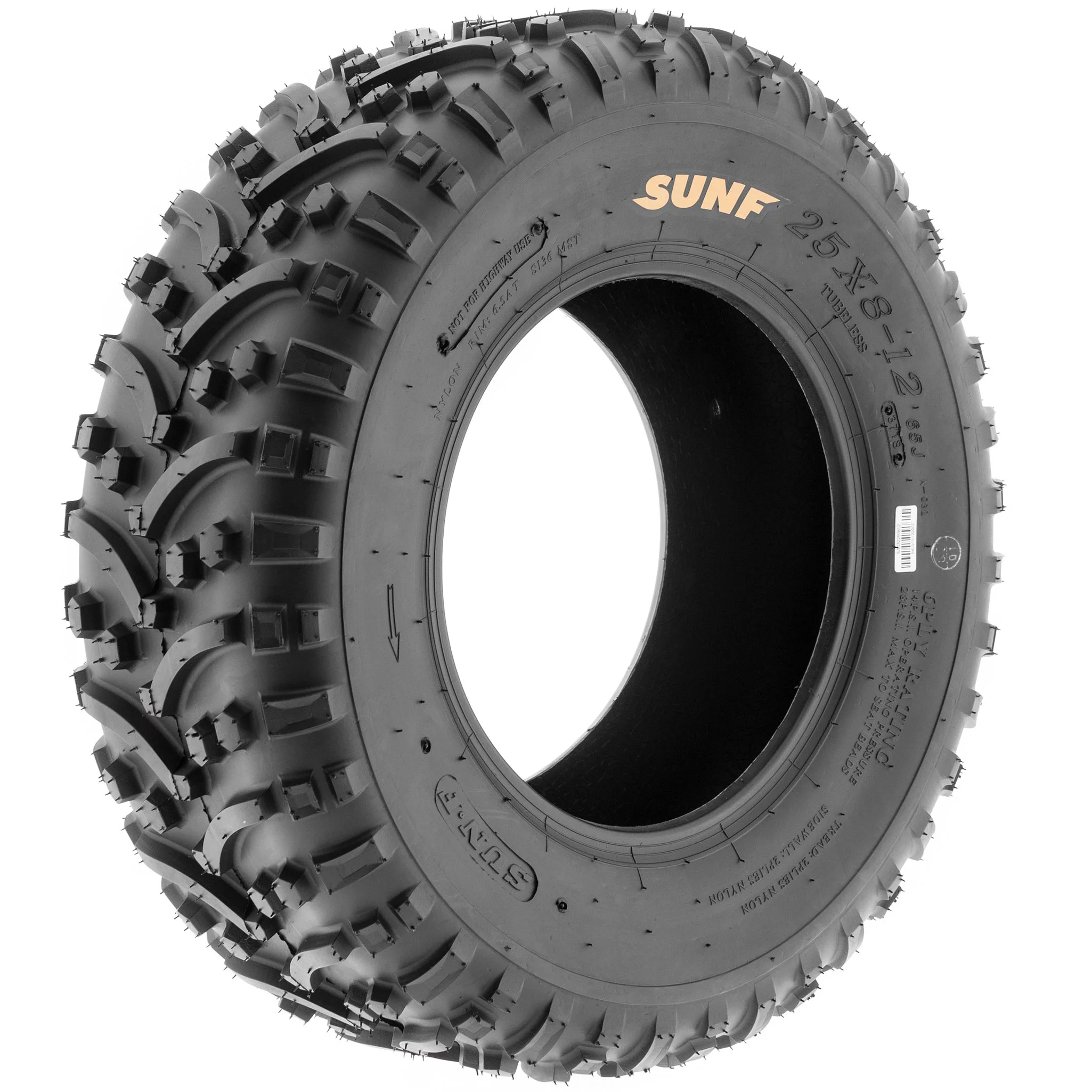 Set of 4 SunF ATV UTV Tires A032 25x8-12 25x8x12 6 PR