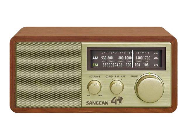 Sangean WR-11SE FM/AM Analog Wood Cabinet Receiver Radio Tuner - Walnut Gold