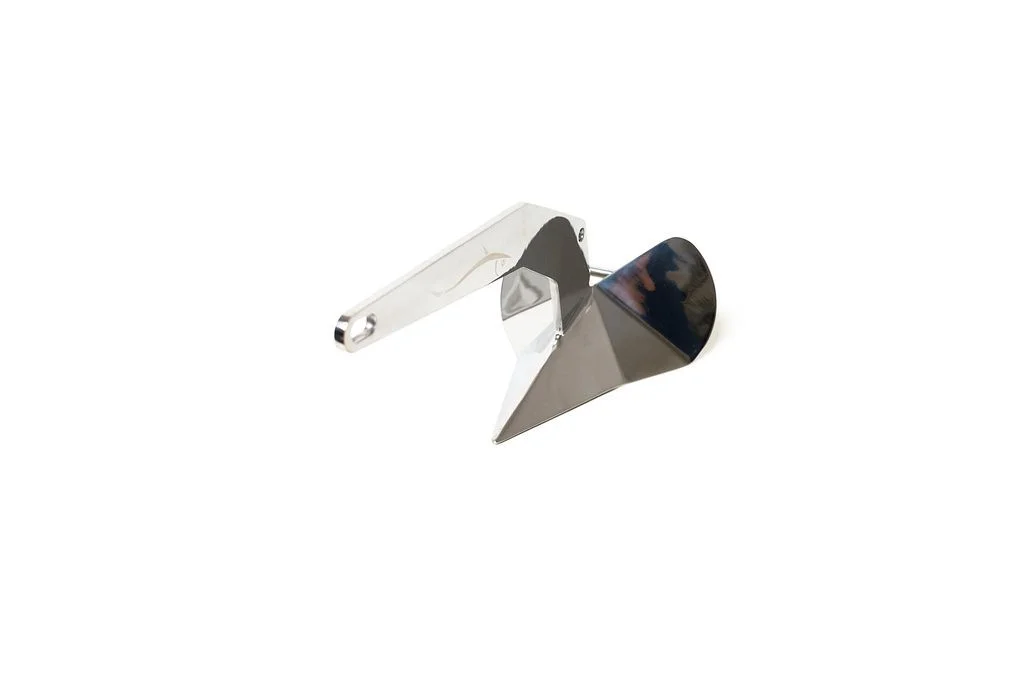 22 lb Stainless Steel Delta Style Anchor. 316 Marine Grade Stainless Steel Polished to a Mirror-Like Finish. Perfect for Medium Size Boats.