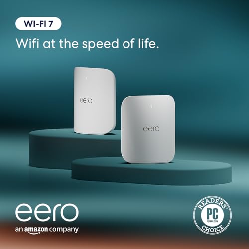 Introducing Amazon eero Pro 7 tri-band mesh Wi-Fi 7 router (newest model) - Supports internet plans up to 5 Gbps, Coverage up to 6,000 sq. ft., 3-pack